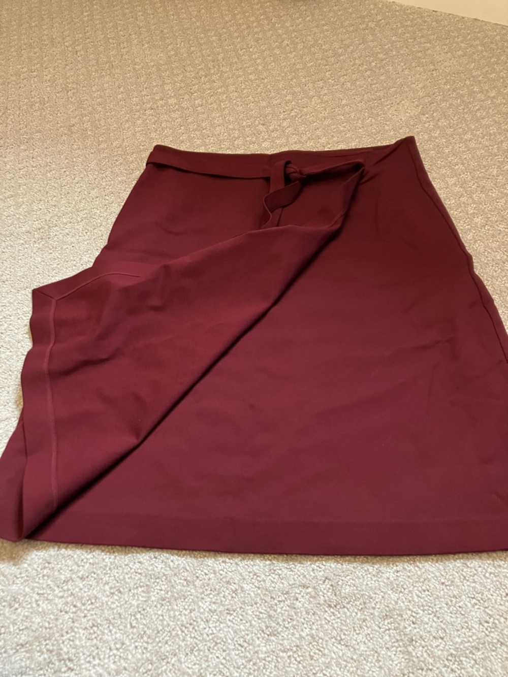 Liz Claiborne Burgundy Tie-Waist Faux Wrap Skirt - Picture 3 of 5